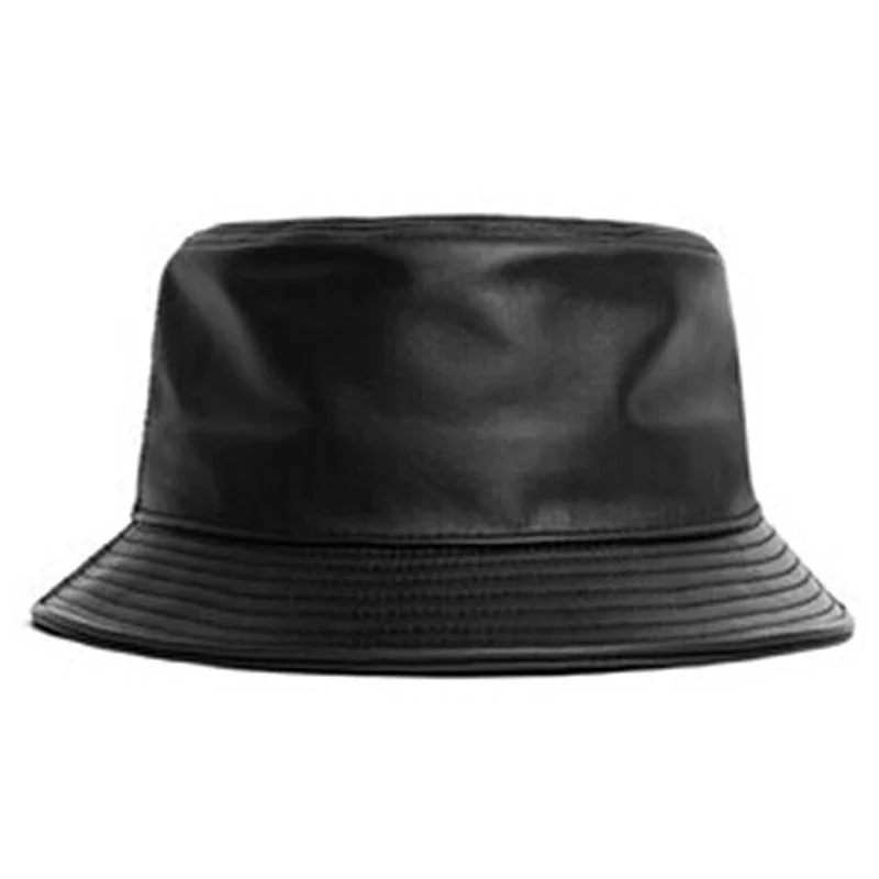 

2020 Fashion Leather Fishing Cap Brand Casual Bucket Hat Outdoor Cool Sunscreen Fisherman Hats Street Hip Hop Caps Gorros Panama