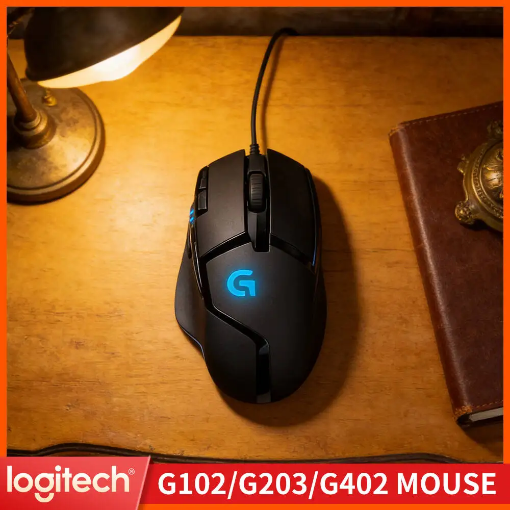 Logitech G402 Wired Mouse 4000 DPI On-the-Fly Switch 1ms Response Anti-Slip Grips for Work Projects and Gaming Breaks