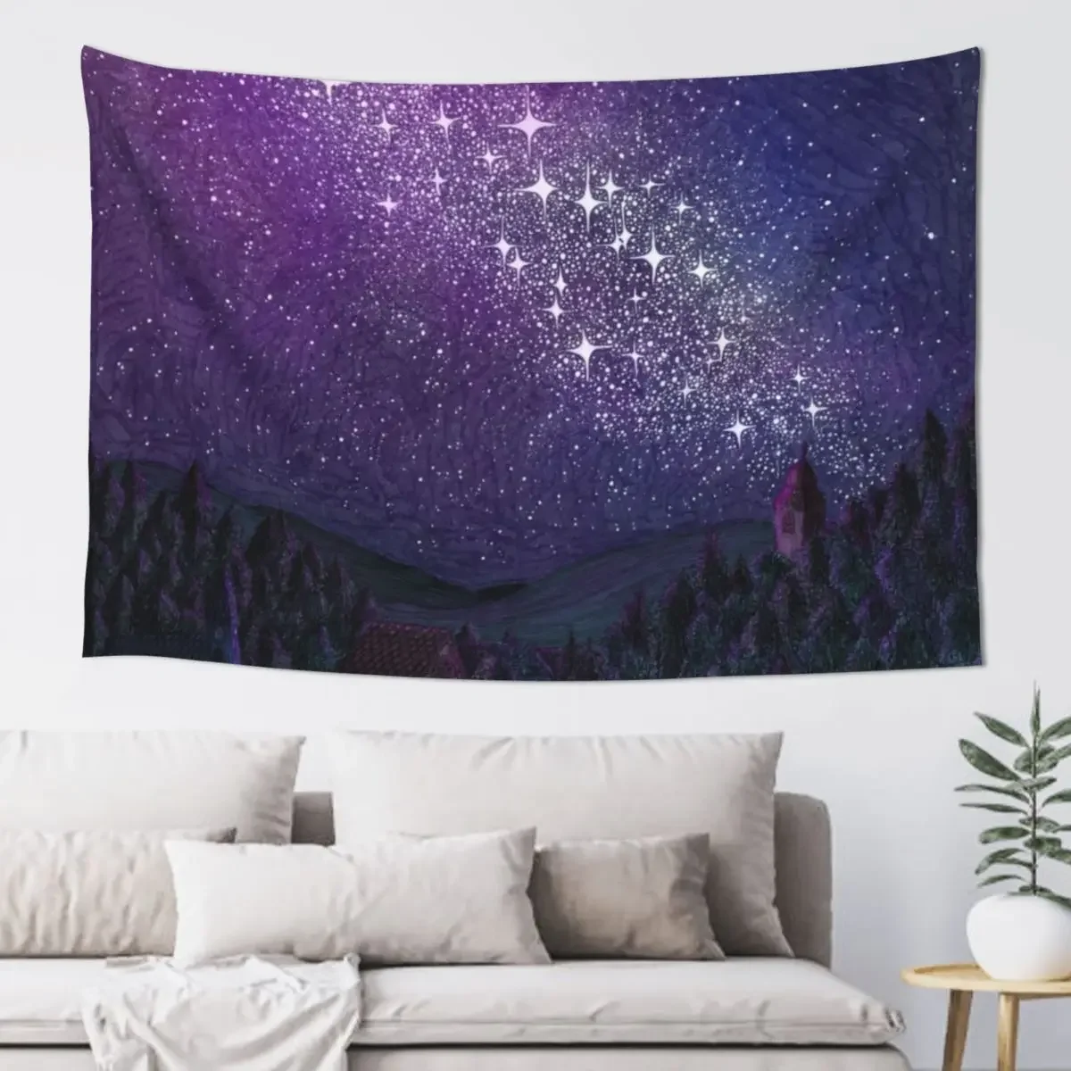 

Sleeping Under the Milky Way Tapestry Wall Deco Wall Hanging Christmas Decoration Tapestry