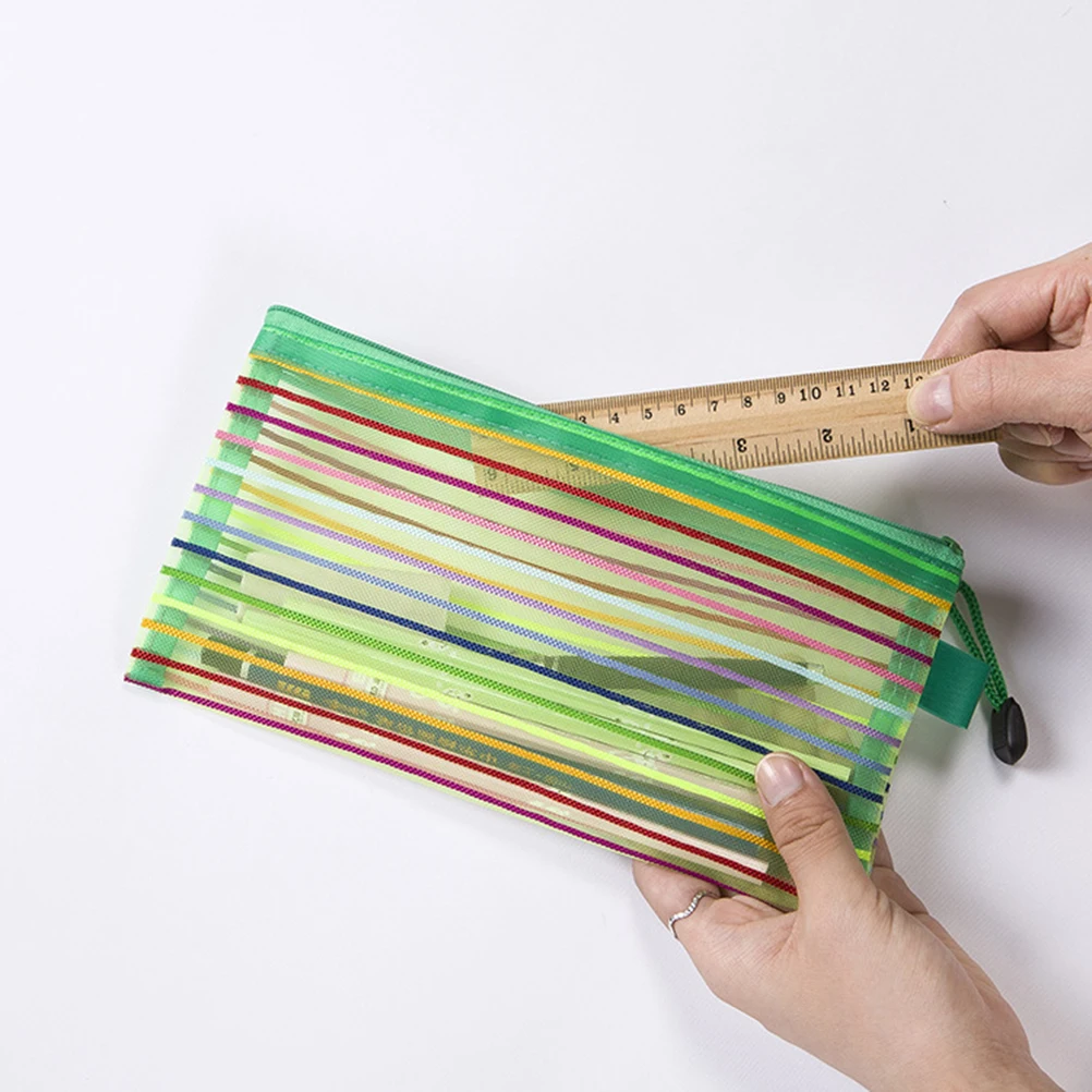 

Набор из 12 нейлоновых сетчатых сумок A6 на молнии, разноцветные, портативные, водонепроницаемые, для канцелярских принадлежностей, карандашей и документов, для офиса и школы