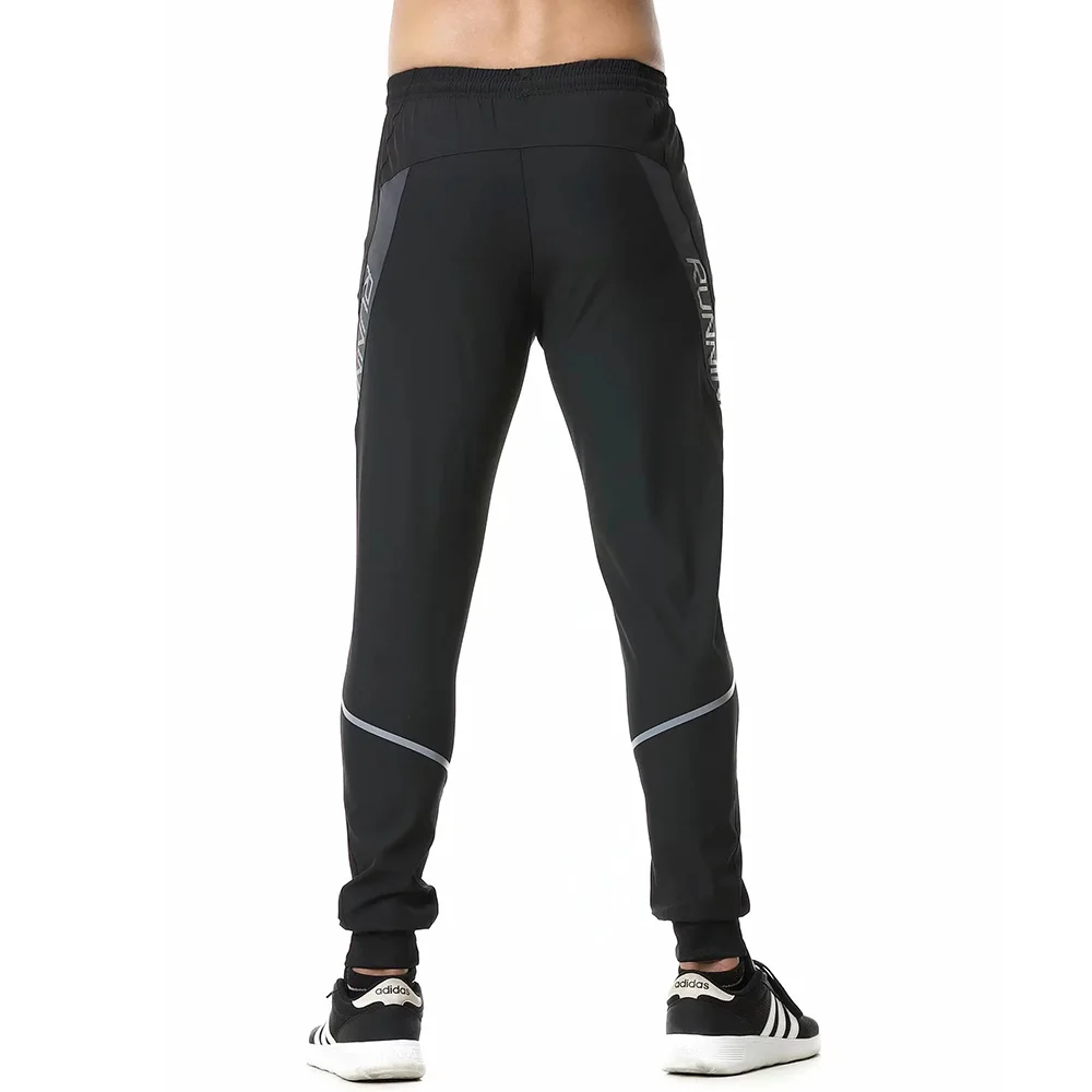 Men Running Pants zipper Reflective Football Soccer Sporting pant Training sport Pants Legging jogging Gym Trousers