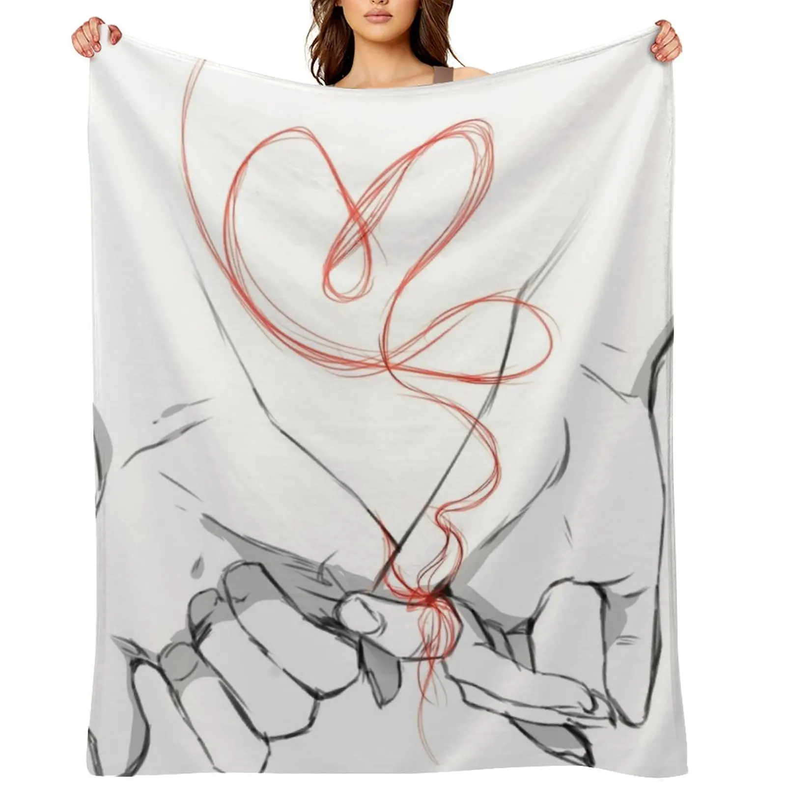 

Soulmate: Red String of Fate Throw Blanket Designers Heavy Cute Plaid Blankets