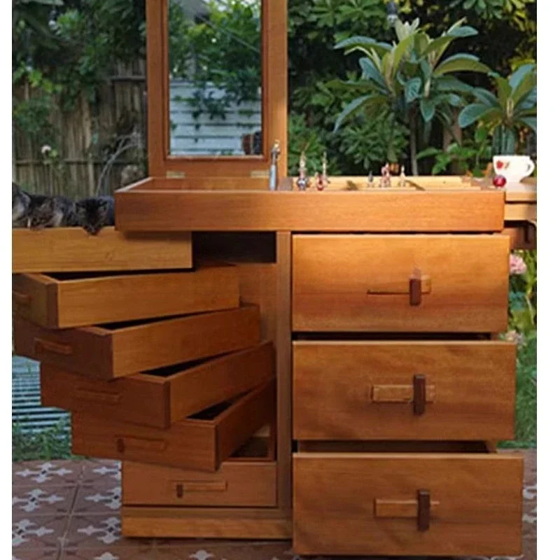 Art student painting utensils storage cabinet Multifunctional cosmetics storage cabinet Retro style multi-layer storage drawer