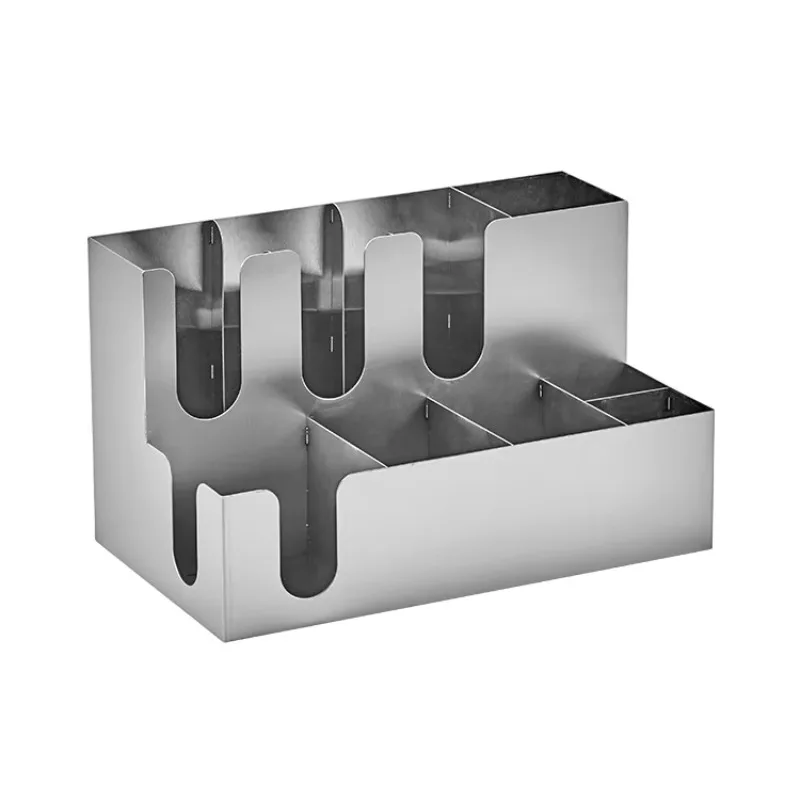Durable Stainless Steel Four-Grid Cup Divider Holder Bar Accessories for Coffee Tea Milk Utensils