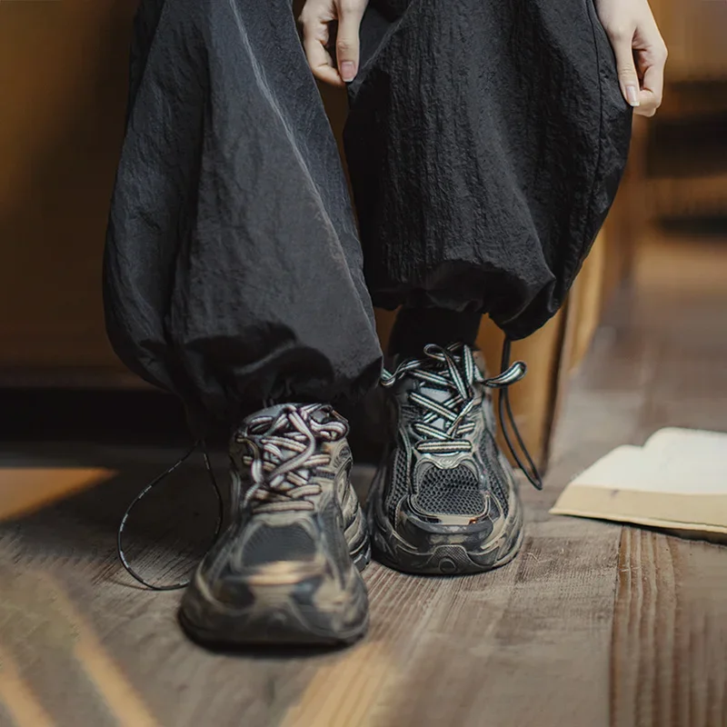 Maden المرأة السوداء سريعة الجافة السراويل البضائع غير رسمية واسعة الساق الرباط مرونة الخصر السراويل الصيف في الهواء الطلق مطاطا الكاحلين بنطلون