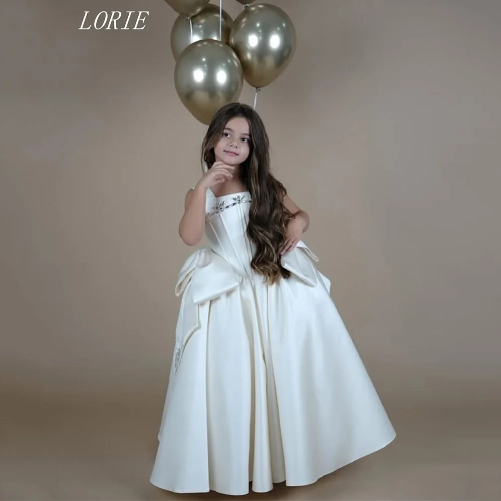 

LORIE Classical Luxury Dress For Girls Square Collar Girl Communion Gowns Bow Beading Child Ceremony Girl Dress Customized 2026