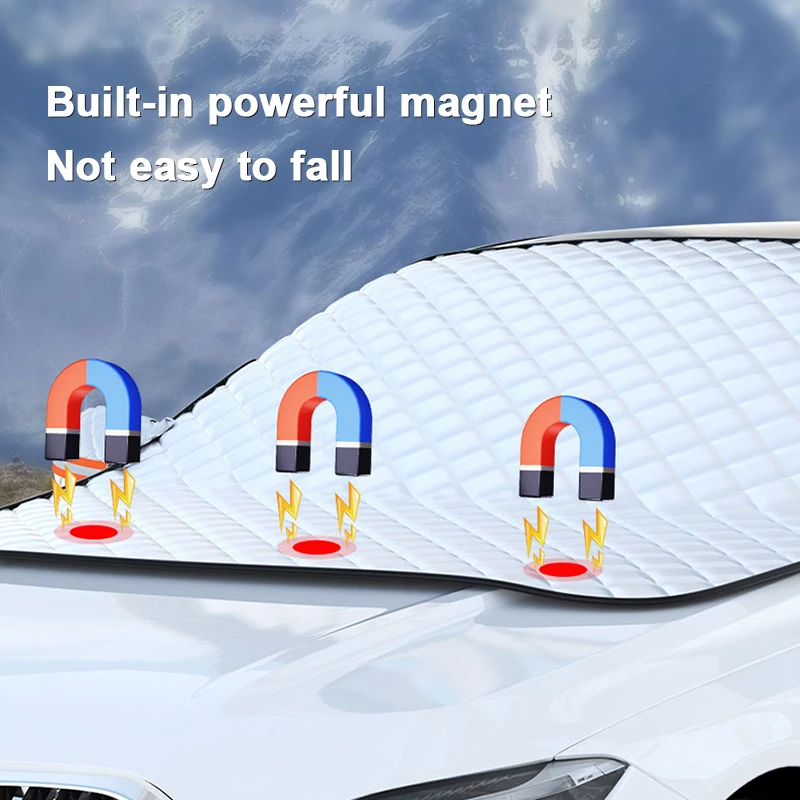 SEAMETAL Car Windshield Snow Cover Winter Waterproof Windscreen Snow Shield Sun Shade Protection Cover Universal for Suv/Sedan view 3