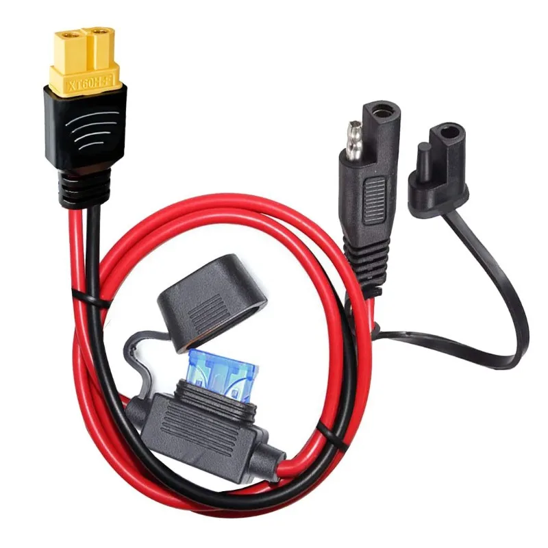12AWG SAE to EC5 XT60 XT90 Power Cable Over‑Current Safety for Vehicle Solar Battery DIY Charging Connection