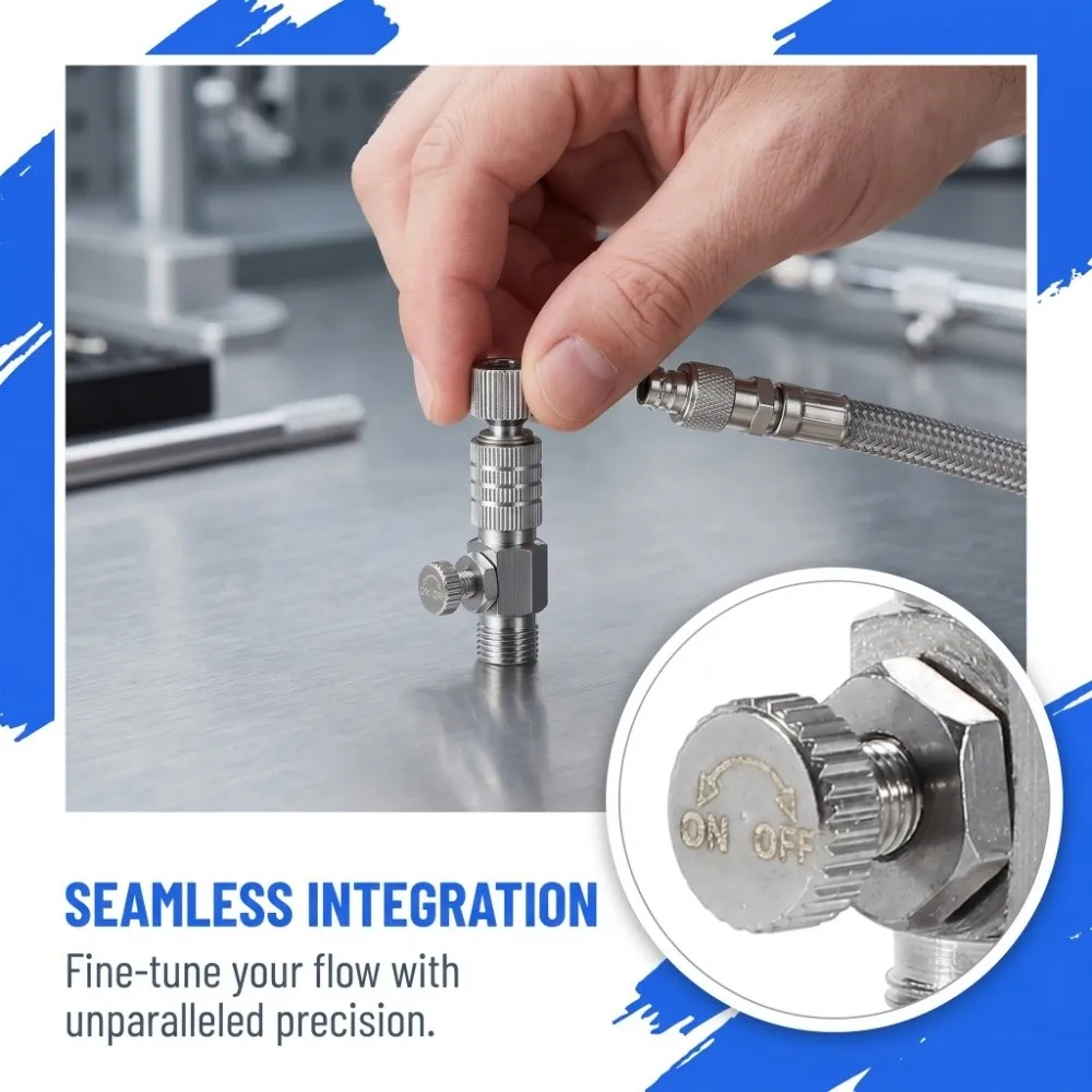 1/8 inch Airbrush Air Hose Coupler Inline Easy Mount Compressor Adaptor Fitting Wide Universal Air Hose Connector