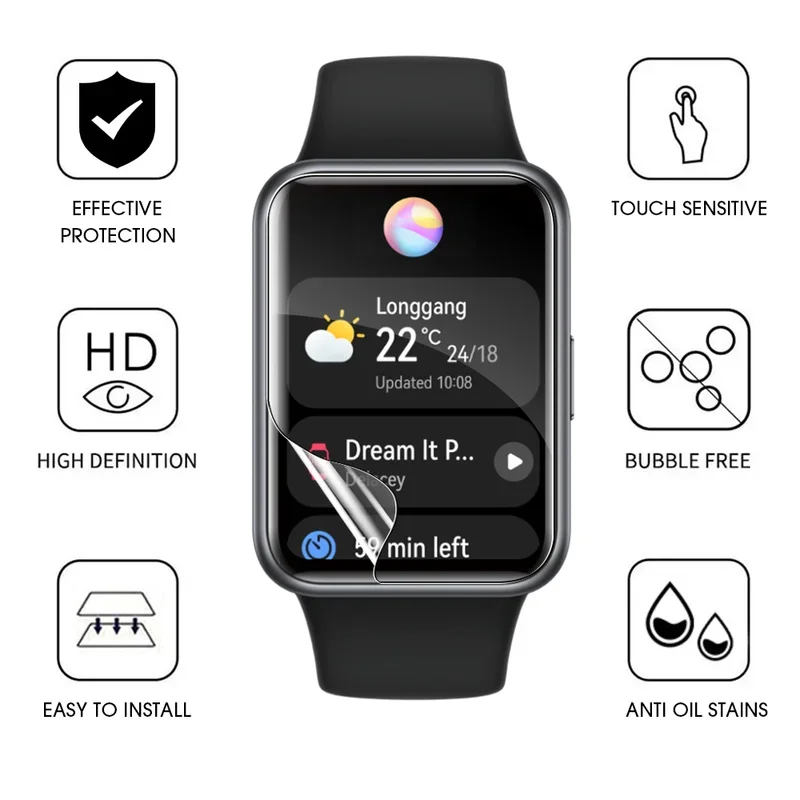 Protector de pantalla completa para Huawei Watch Fit 2 Fit ES, película protectora suave para Honor Smart Watch ES, película protectora sin vidrio