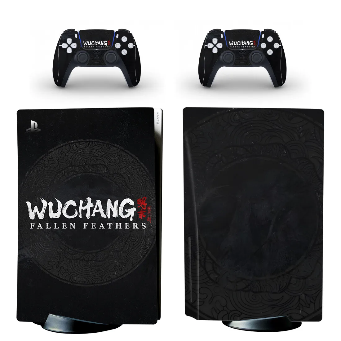 Wuchang Fallen Feathers PS5 Disc Skin ملصق غطاء لاصق لوحدة التحكم و2 وحدات تحكم PS5 Disk Skin Vinyl