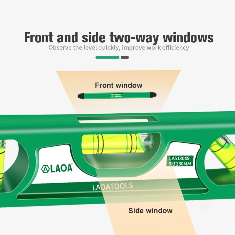LAOA 230MM Laser Level Ruler Angle Gauge Finder Horizontal Vertical Cross Line Leveler  Measuring Tape Motorcycle Repair Tools