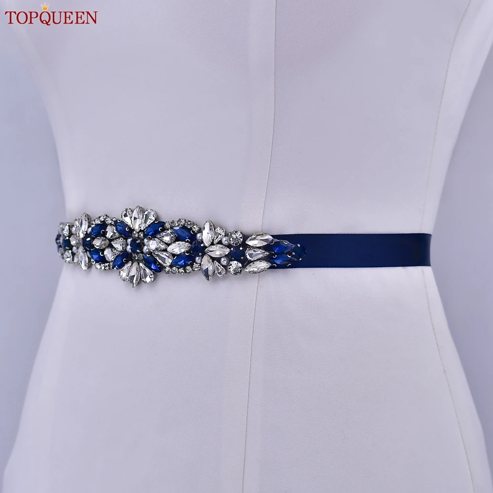 Topqueen Dames Sieraden Riem Handgemaakt Bruids Riem Bruiloft Accessoires Feest Banket Jurk Decoratie Strass Sjerp S407-ML