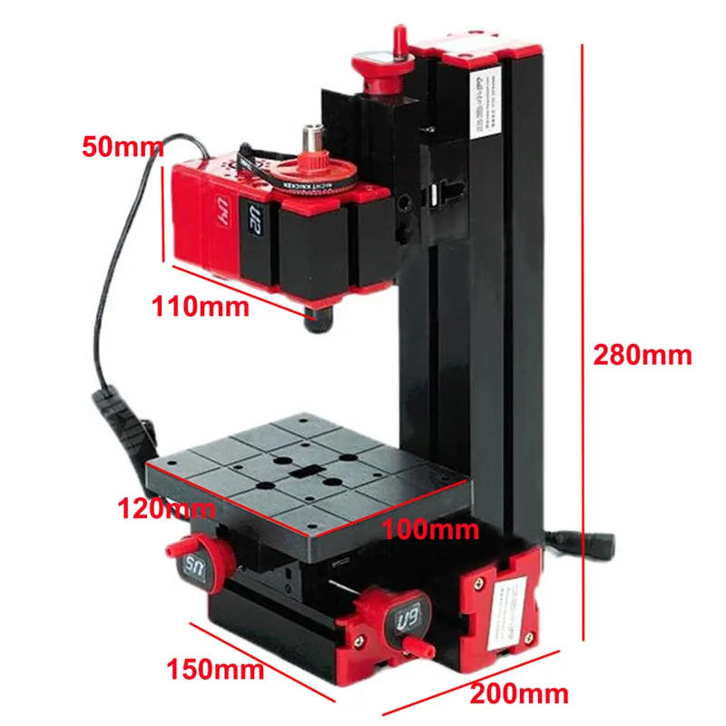 6 In 1 Multi Metal Mini Wood Lathe Motorized Jig-saw Grinder Driller Milling CNC Combined Machine DIY Tool