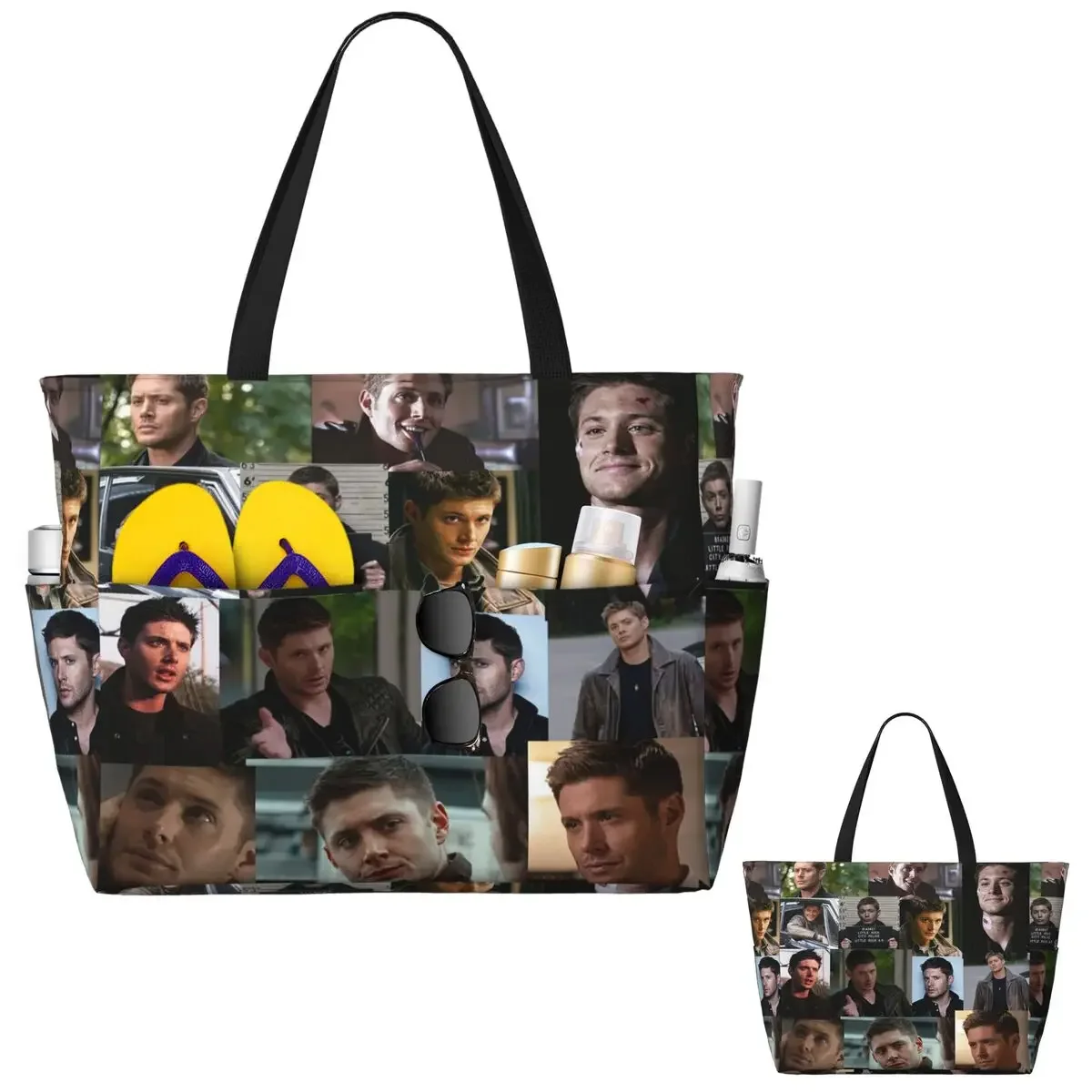 

Dean Winchester Beach Tote Bag Sport Gym Yoga Duffle Large Tote Bag Women Travel Bag Fitness bag