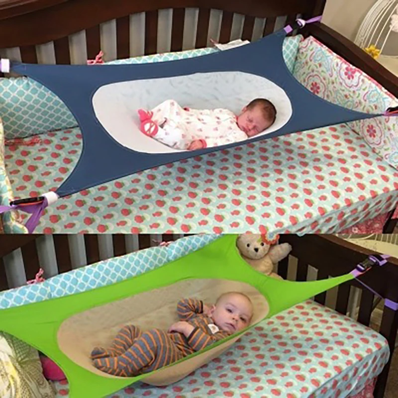 Katoenen hangmat voor pasgeboren baby's Slaapbed Stoffen schommel Binnen Buiten Hangmand Elastisch Ademend Draagbare hangmatten