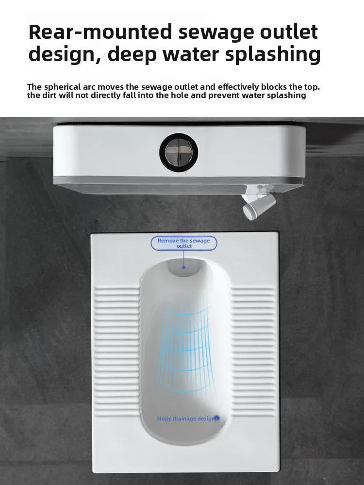 Household squatting toilets, squatting pit type deodorant flushing tank, complete set of toilets, squatting toilets, toilets