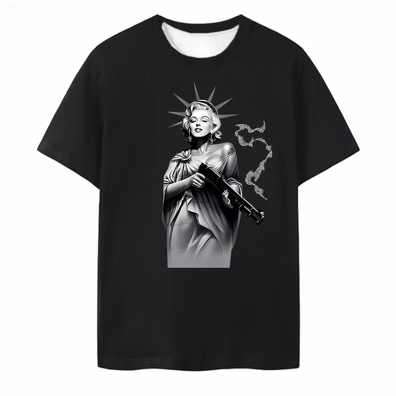 

Футболка с принтом в стиле хип-хоп на Западного побережья, мужская и женская свободная гангстерская футболка с круглым вырезом и короткими рукавами GHETTO