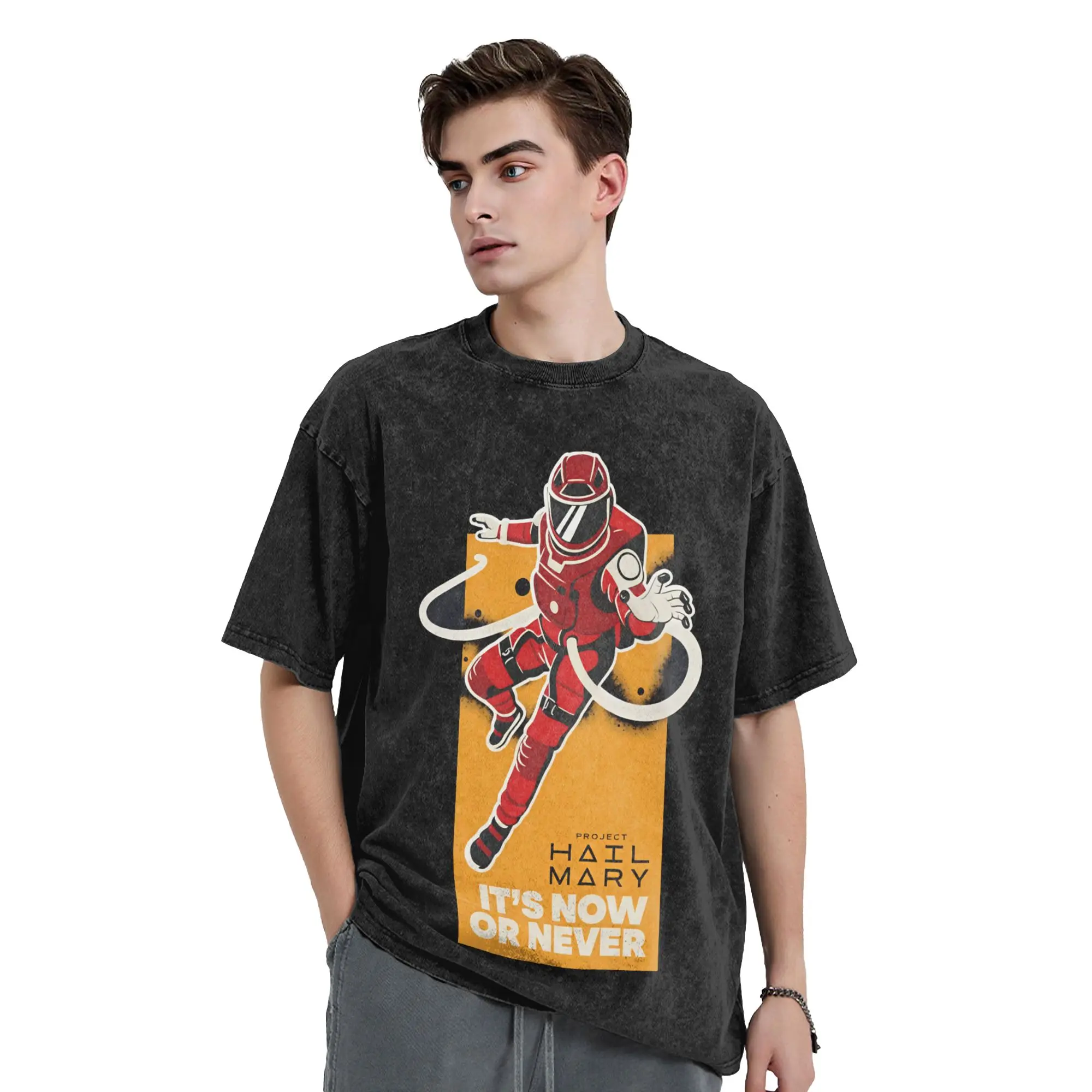 Project Hail Mary It's Now or Never Performance T Shirt Men Cotton Awesome T-Shirts Round Collar  Tees Short Sleeve Tops Gift