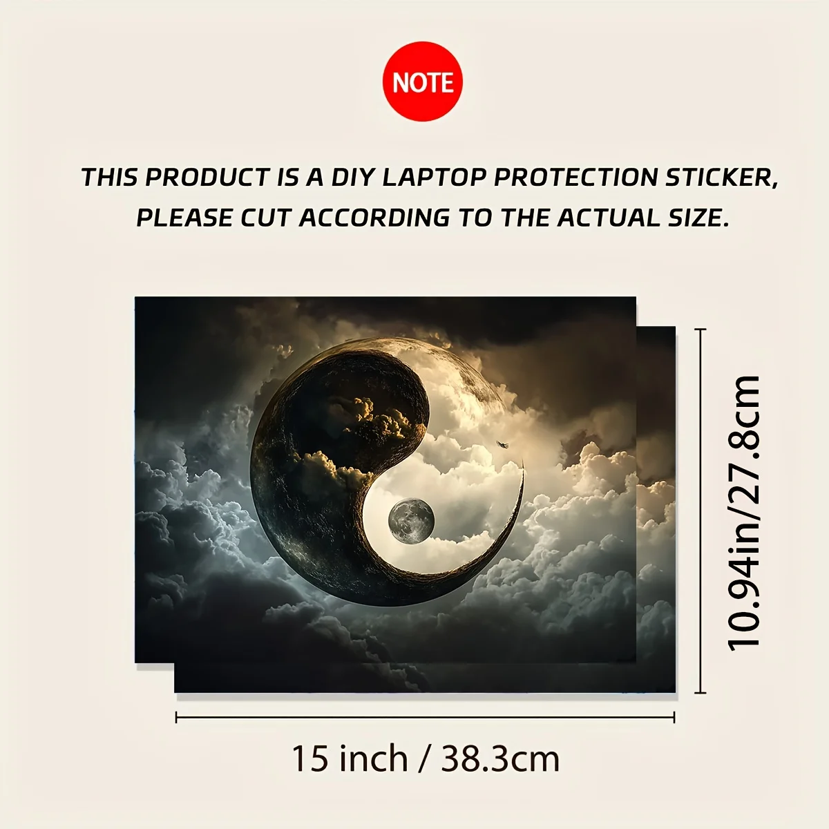 Black and white waterproof coating cat sticker, laptop design - scratch resistant and durable, DIY， Used for laptops,