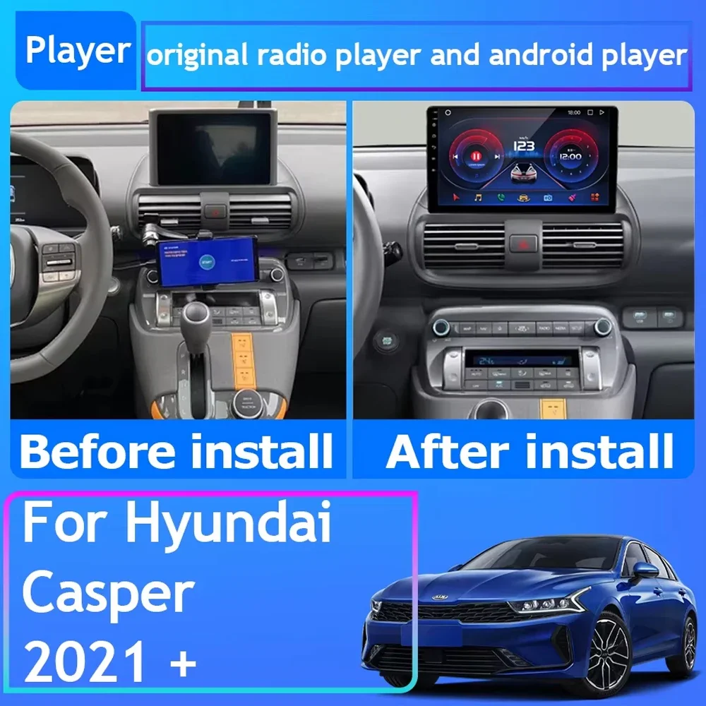 Multimedia RDS For Hyundai Casper 2021 -2023 Android 15 Car Radio GPS Navigation Audio Stereo Video Multimedia Player AutoRadio