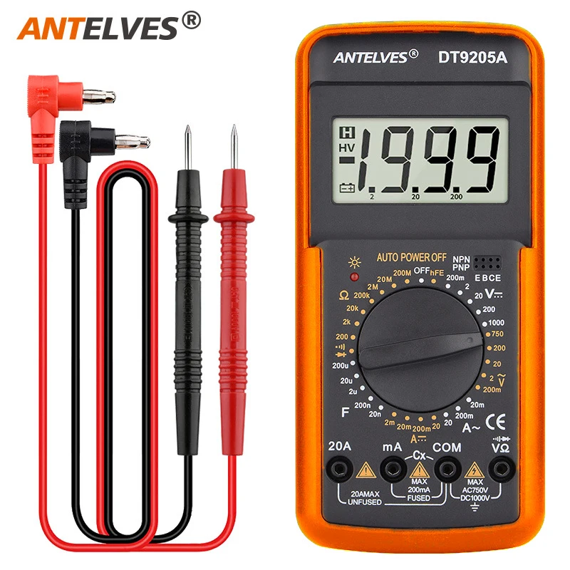 Digital Multimeter DC AC Multimeter Capacitance Tester Manual Range Voltage Meter True RMS Transistor Tester Electrician Tool