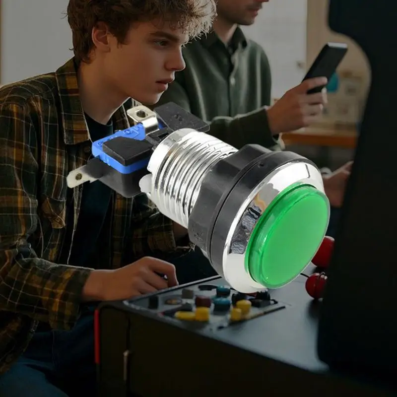 Arcade Machine Game Console Push Button Small Round Button For Arcade Machine Fall-Resistant Game Supplies For Adults Boys And