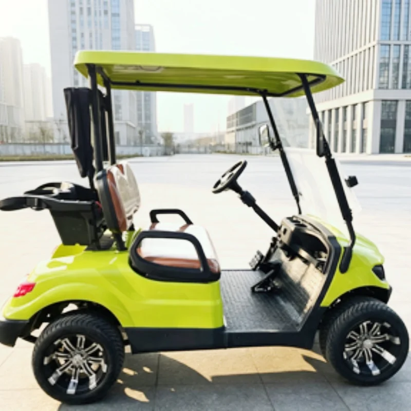 2026 Newly Launched 2-Seater Electric Golf Cart 5KW 60V Lithium Battery Golf Cart Golf Bag Rain Cover Golf Bag Rack And Basket