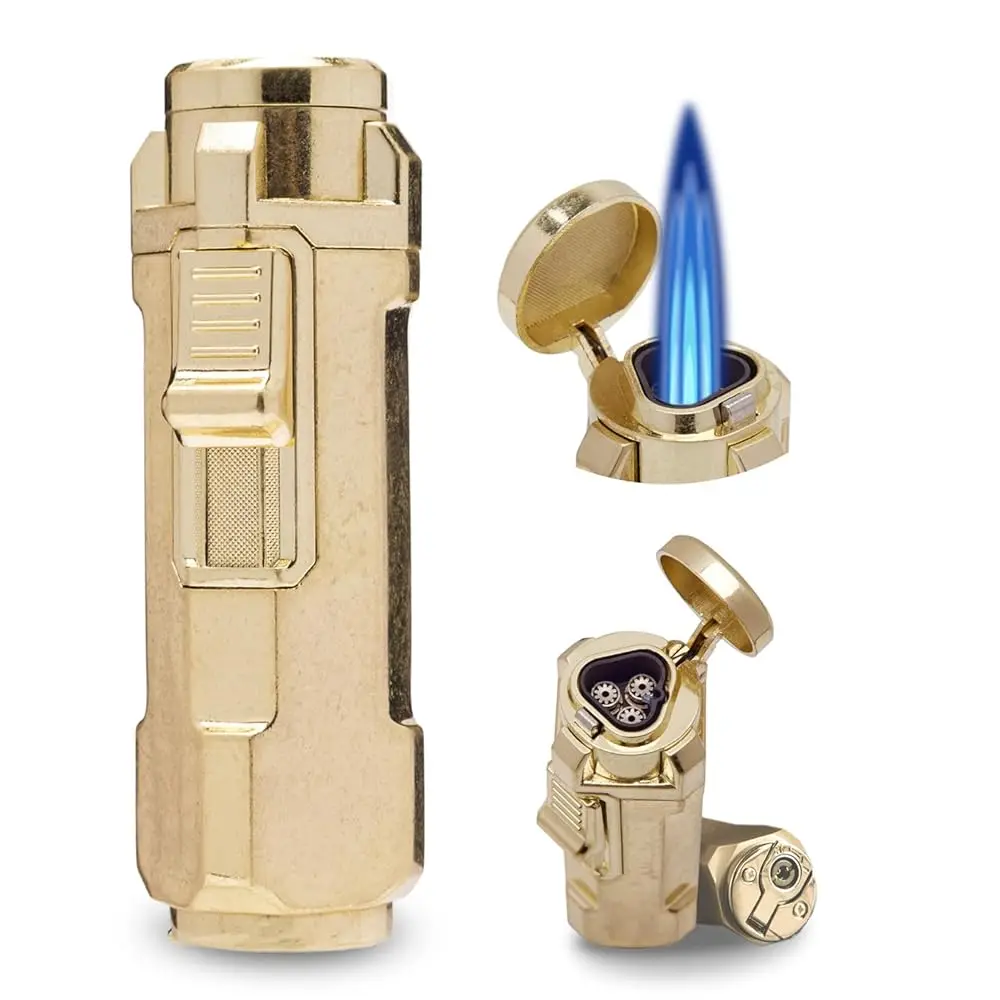 

Ailexpress Recommendation - Torch Lighter, Triple Jet Flame Refillable Butane Lighter with Punch, Adjustable Windproof Cool Mini