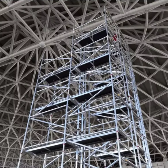 شنغهاي مصنع الصلب الصناعية الحديثة سريعة التركيب سبائك الألومنيوم المتنقلة 2.5 متر السقالات البناء تسلق سلم عالية