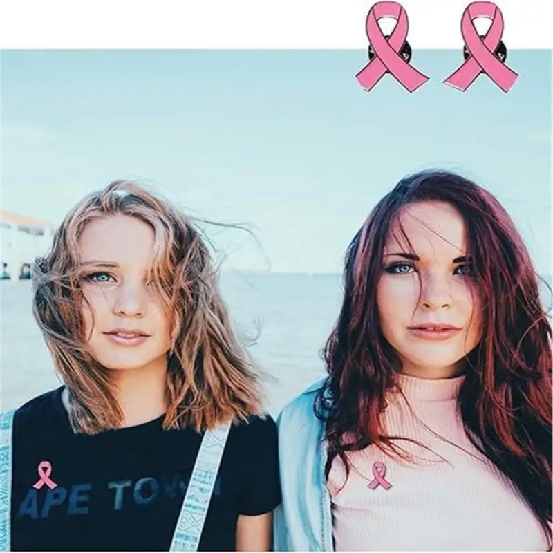 B95F 핑크 리본 브로치 핀 유방암 인식 옷깃 핀 사려 깊은 귀중품