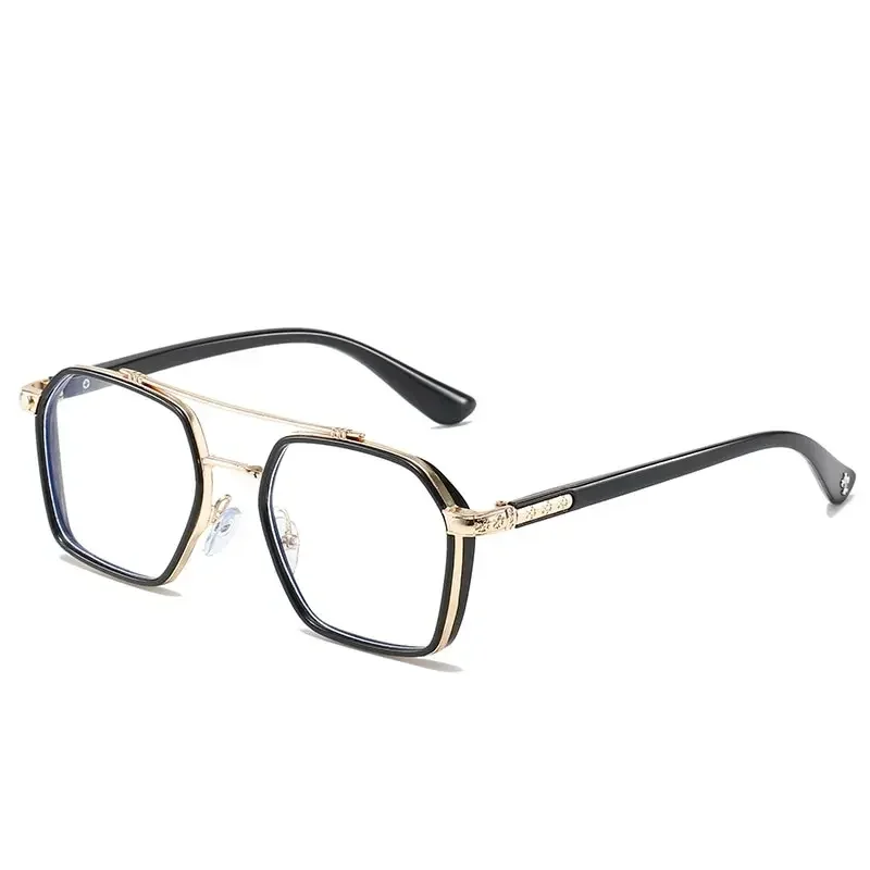 Vintage vierkante bril vrouw man transparant anti blauw licht computerbril heldere lens retro metalen brilmontuur unisex