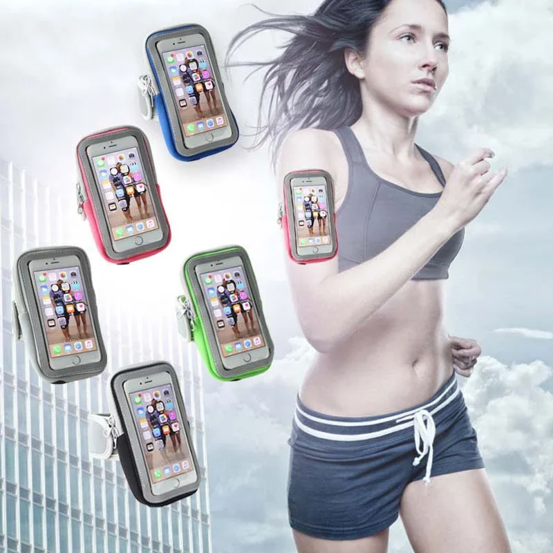 조깅을위한 휴대 전화 완장 용 스포츠 가방 Iphone 14 Pro Max 케이스 mp3/mp4 가방 휴대 전화 액세서리 여성 통기성