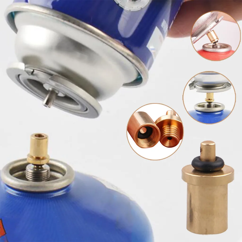 Pure Copper Mini Gas Refill Valve Outdoor Stove Long Canister To Flat Canister Adapter For Camping Hiking Picnic 2026 Trending