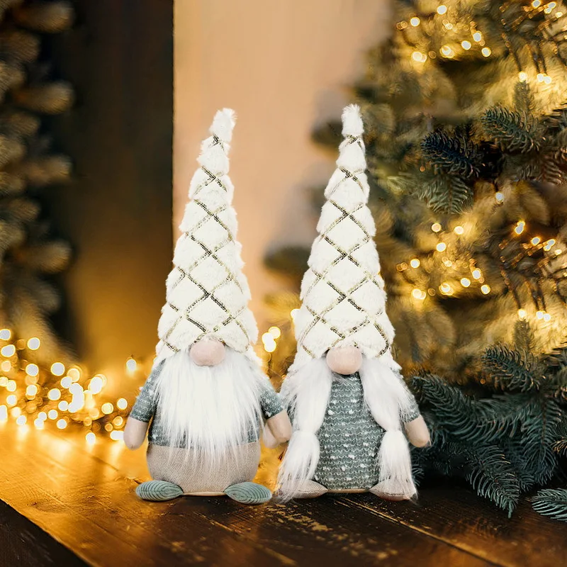 

New Christmas Decoration Figurine Faceless Old Man Doll Window Display Gnome Rudolph Plush Toy