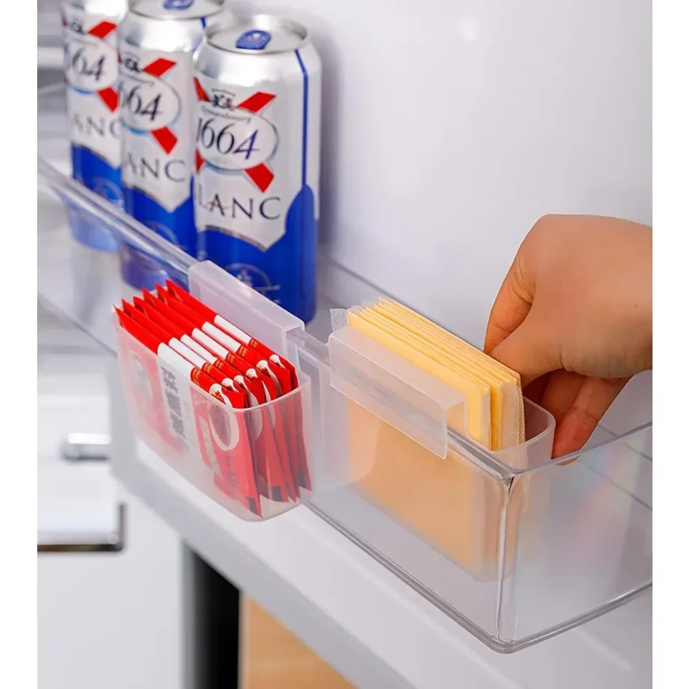 

Multi functional refrigerator organizer Sliced Cheese Holder for Fridge, Refrigerator Side Door Organizer Storing Seasoning Box
