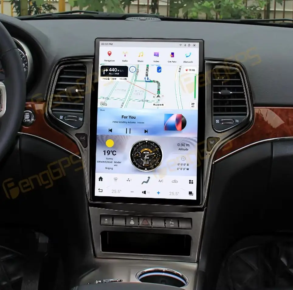 

14.4" Car Radio GPS Navigation For Jeep Grand Cherokee 2011-2021 Multimedia Stereo Player With Wireless Charging Host WIFI