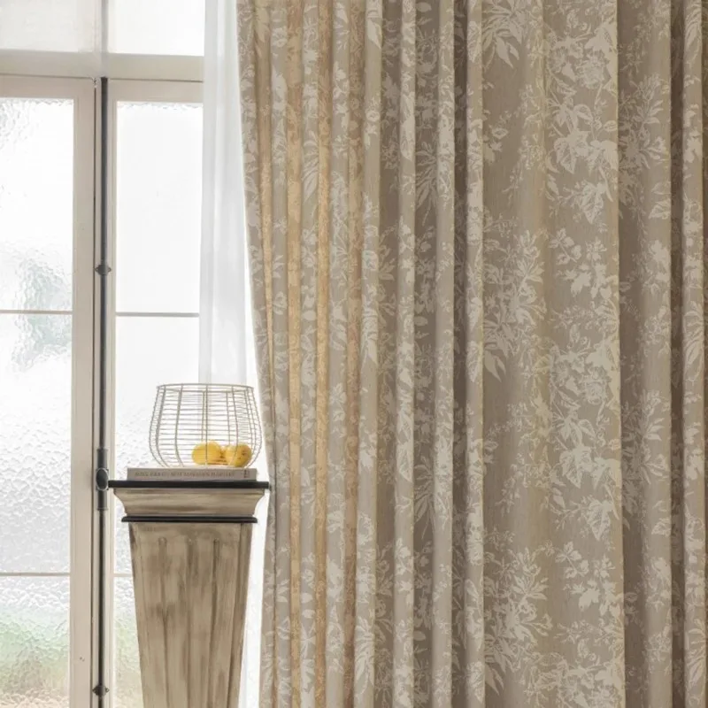 Customized Black and White Jacquard Chenille Thickened Curtains for Living Room Bedroom French Window Balcony Partition