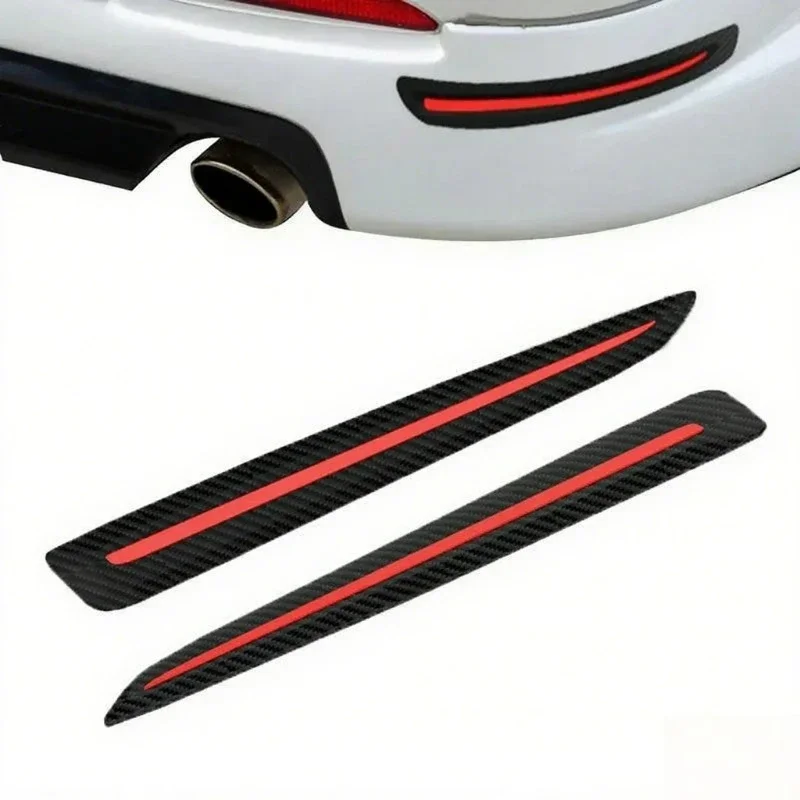 

Lyr Anti-scratch Stickers Auto-protect Front and Rear Trim Strips 2 Pieces Car Carbon Fiber Style Bumper Corner Protectors