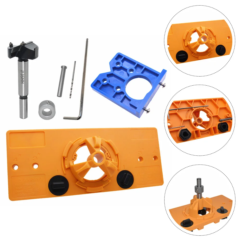 

35Mm Hinge Hole Locator Set Woodworking Cabinet Door Installation Drilling Positioner Kit Blue Auger Drill Guide Locator Tool