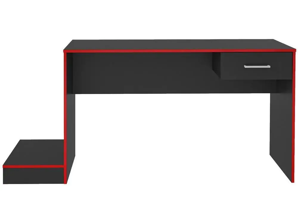Table Gamer Artely nero e rosso 1 cassetto