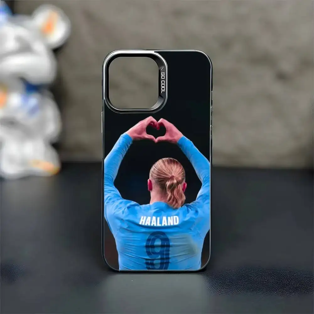 Football E-Erling H-Haaland Phone Case For iPhone17,16,15,14,13,12,11 Plus,Pro Max Black Matte Shockproof Cover - Image 3
