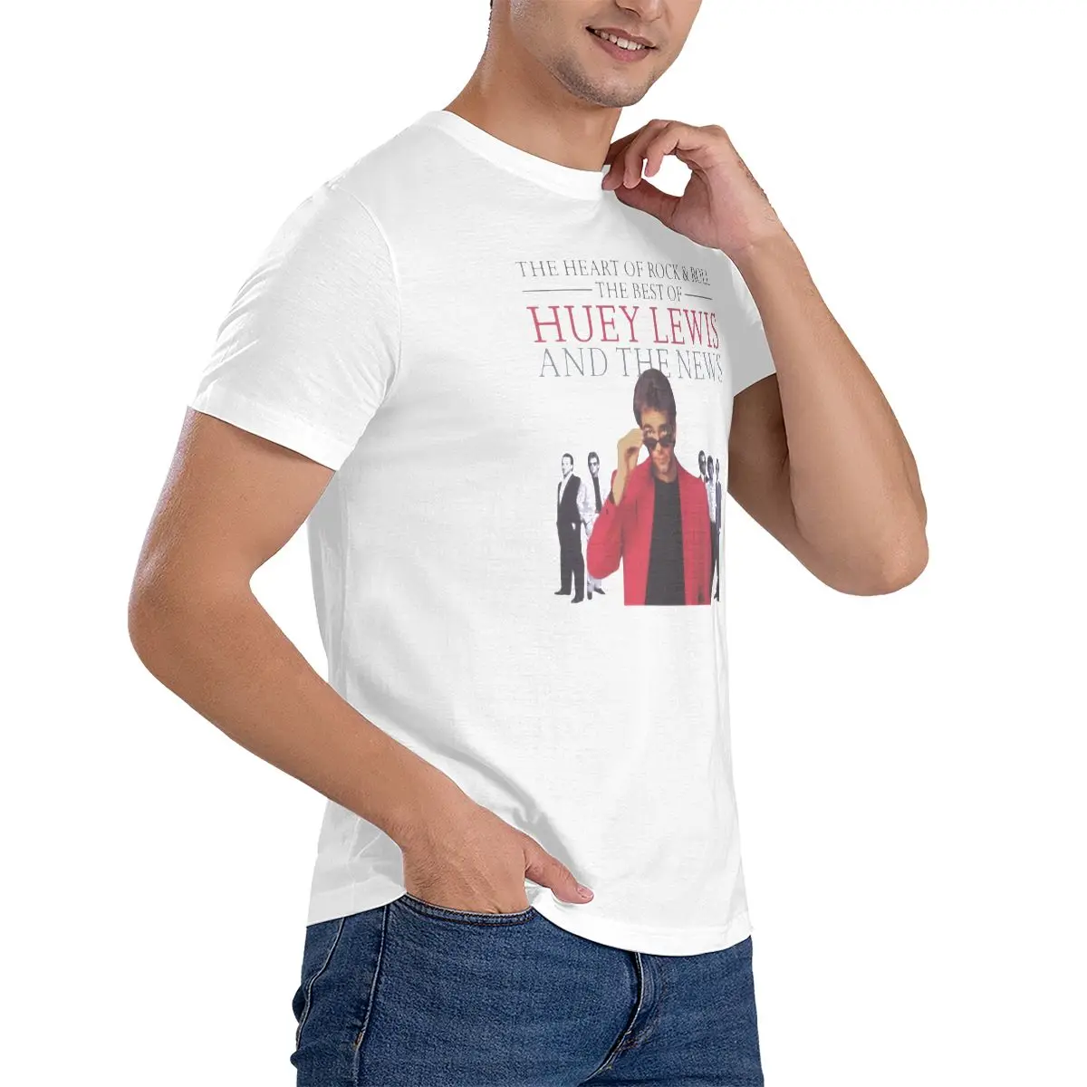 Huey Lewis Men's Classic Unisex Cotton T-Shirt for Men & Women, Classic Tee