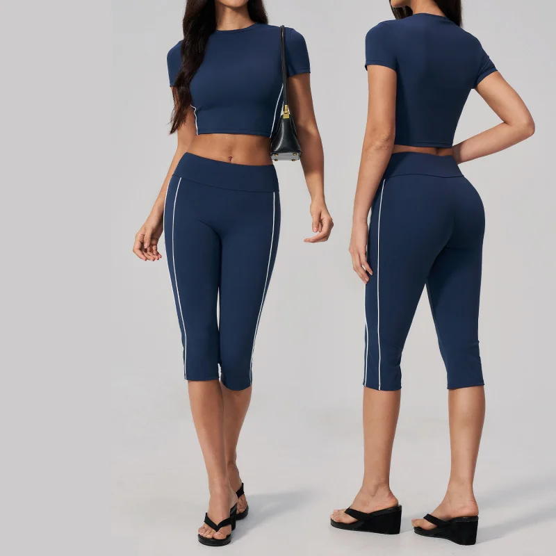 

Yoga Outfit Set For Women Elasticity Butt-lifting 2 Pieces High Waist Outdoor Fitness Quick-dry Casual Slimming Workout Clothes