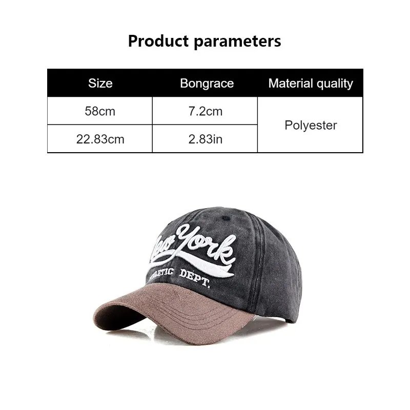 Moda tendencia bordado algodón lavado gorra de béisbol masculino panel patrón de deportes al aire libre sombreros Hip Hop