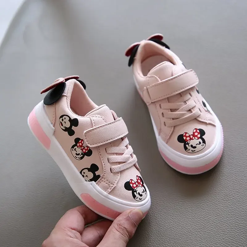 Disney autumn new Minnie Mickey casual shoes fashion girl baby breathable soft sole children\'s sneakers