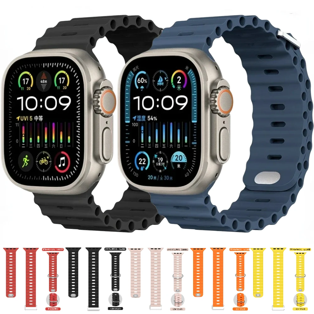 Sport Ocean Armband für Apple Watch Ultra 2 49mm 9 8 7 45mm 41mm atmungsaktives Armband iwatch Serie 6 5 4 3 se 44mm 40mm 42mm Band