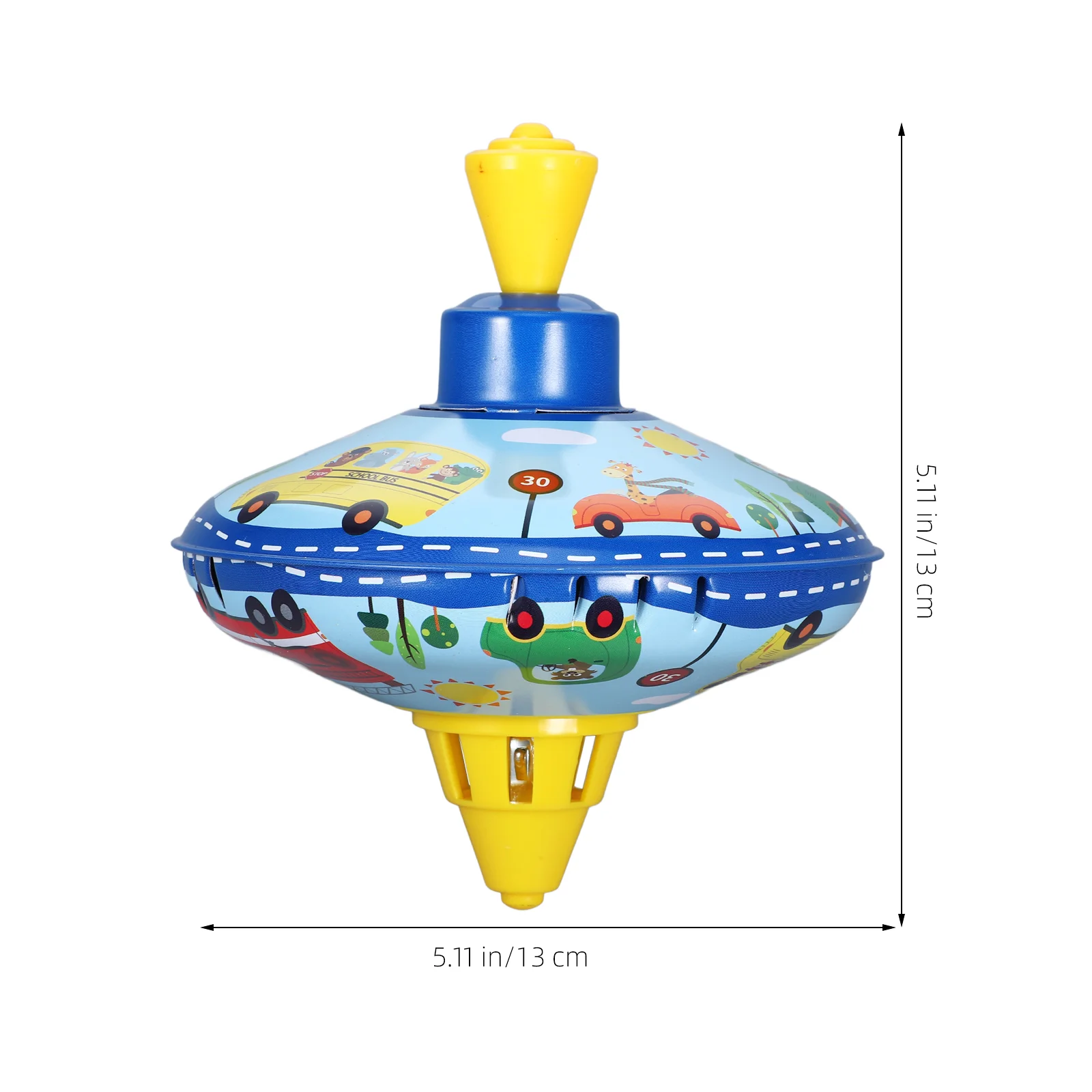 Gyro Tin Spinning Top Man Hamper Basketball Kids Educational Iron Sheet Child Rotating Toy