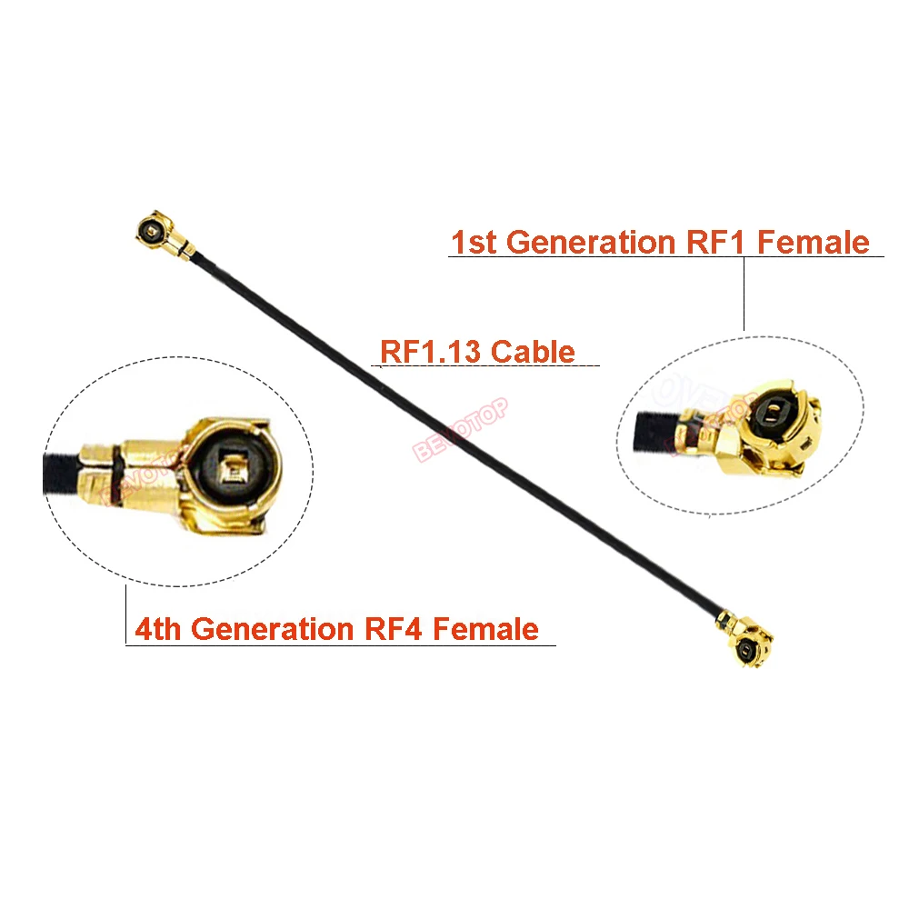 1pcs IPX Jumper U.fl IPX-1 Female to IPX-4 MHF4 Female Jack RF1.13 Extension Jumper for Router 3g 4g Modem BEVOTOP Cable