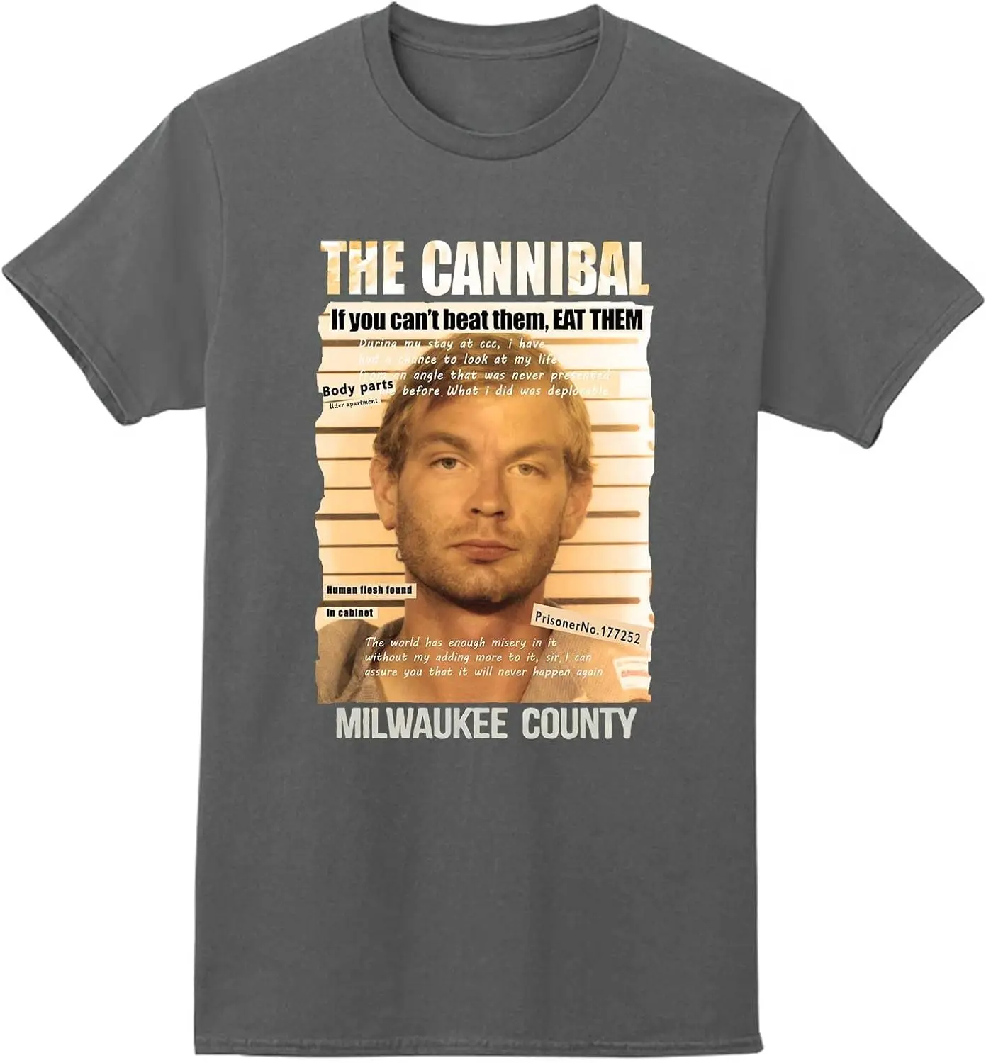 Mugshot Serial Killer Jeffrey Dahmer Men Women Cotton T-Shirt